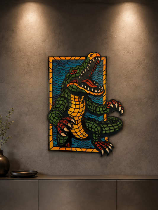 Old School Tattoo Style Crocodile